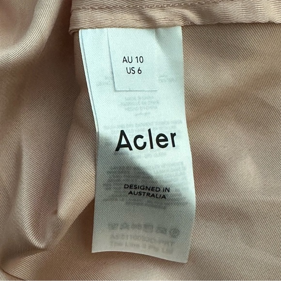 NWT Acler Mattison Pleated Plaid Chiffon Maxi Dress in Peach Size 6 Chic Retro - Picture 13 of 15